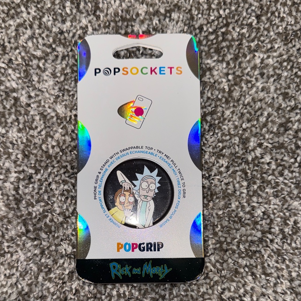 PopSocket Rick and Morty Phone Grip - Black and Multicolor